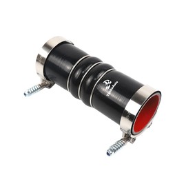 High Temperature TMKOOL 8" Length 4-Ply Reinforced 2.5" ID Straight Charge Air Cooler CAC Hose Coupler Silicone + Constant Tension T-Bolt Clamp 100 PSI Maximum Pressure (Black 2.5")