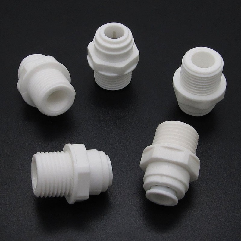 5 PCS 3/8" Push 1/2"PT Thread Male Straight Tube Quick