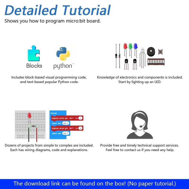 Freenove Super Starter Kit for Micro bit (V2 Included), 266-Page
