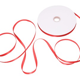 HARSKIYER 100 Yards 1/4 Inch Red Satin Ribbon, Solid Fabric Ribbon Roll for Gift Wrapping, Floral Bouquets, Wedding, Party, Hair, Decoration, Bow and Craft