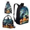 Glomenade Starry Sky Horse Print Kid's Backpack Set with Lunch
