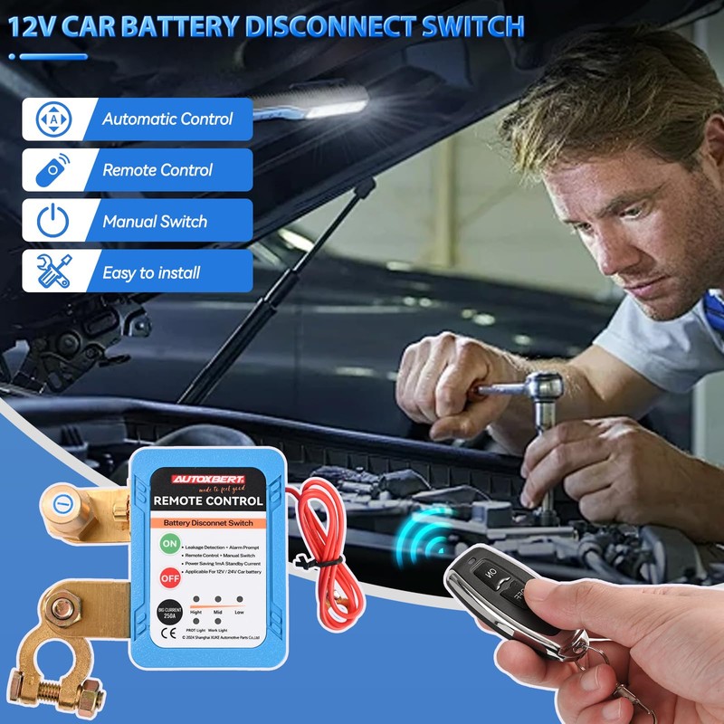 12V 240A Remote Battery Disconnect Relay w/Manual Switch - Automatic