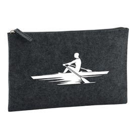 Huuraa Toiletry Bag Rowing Gift 1 Litre Charcoal Felt Rowing Gift Idea