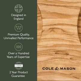 Cole & Mason Portobello Olive Wood Salt and Pepper Mill Tray 18.5cm x 9cm