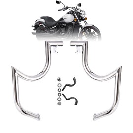 Kinglemc Engine Guard Highway Crash Bar for Kawasaki Vulcan 900 VN900 Classic Custom 2006-2019 (Mustache Style, Chrome)