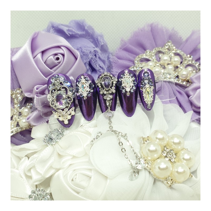 ⚜️Real Purple Handmade Nail Tips⚜️ - Long Ballerina / ⚜️진짜보라