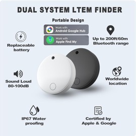 4 Pack Smart Tag Tracker, Dual System Air Tracker Tag for iOS and Android, Compatible with Apple Find My & Google Find Hub, Waterproof Item Locator with Smart Keys Finder for Luggage, Keys, Pets, Bags