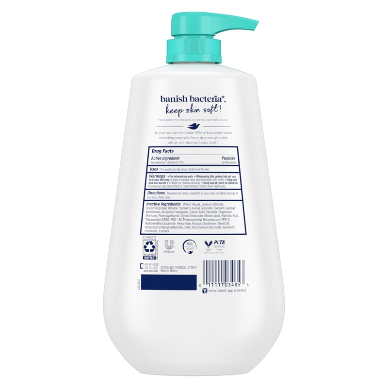 Dove Body Wash with Pump Antibacterial For All Skin Types