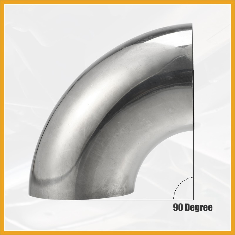 Partuto 1pcs OD 3 Inch 90 Degree 1.2mm Thickness Car