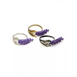 Hugo De Sanchez Lavender Napkin Ring Set of 4 - Antique Pewter