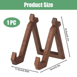 Wvxilyr Decorative Wooden Plate Holder Versatile Tabletop Holder Display for Picture Frames Books Record Small Wooden Easel Vintage 6 Inch