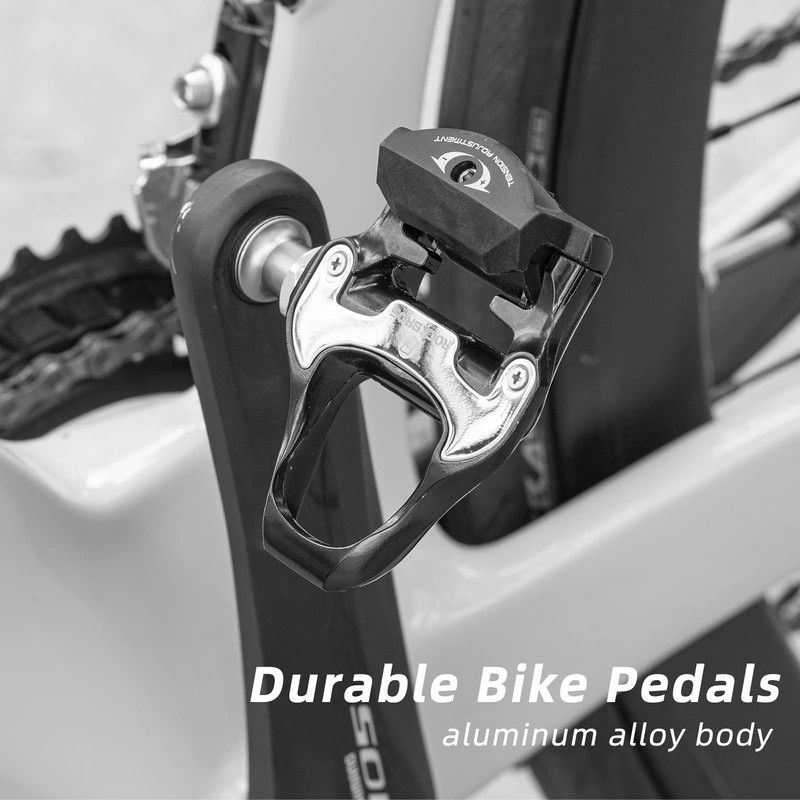 ROCKBROS Road Bike Pedals Alloy Clipless Bicycle Pedals with Cleats