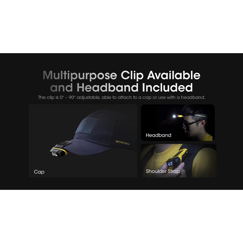 Nitecore NU11 Clip-On Cap Light and Headlamp, 150 Lumen Bright,