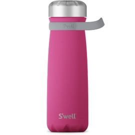 S'well Stainless Steel Traveler With Handle, 24oz, Azalea Pink, Triple Layered Vacuum Insulated Containers Keeps Drinks Cold for 40 Hours and Hot for 16, BPA Free, Easy Carrying On the Go