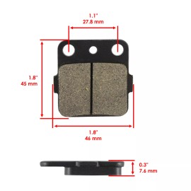 Caltric Front & Rear Brake Pads for Arctic Cat Dvx 400 Sport 2004 2005 2006 2007 2008