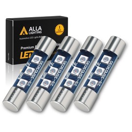 Alla Lighting 4pcs F30-WHP 6612F 6614F 6615F LED Bulbs T-2 SF6/6 BASE 6641 Super Bright Vanity Mirror Lights, Map Lights, Footwell Lights, Trunk Lights TS-14V1CP (Ultra Blue)