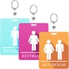 Outus Bathroom Pass Restroom Pass Keychain Restroom Keychain with Key