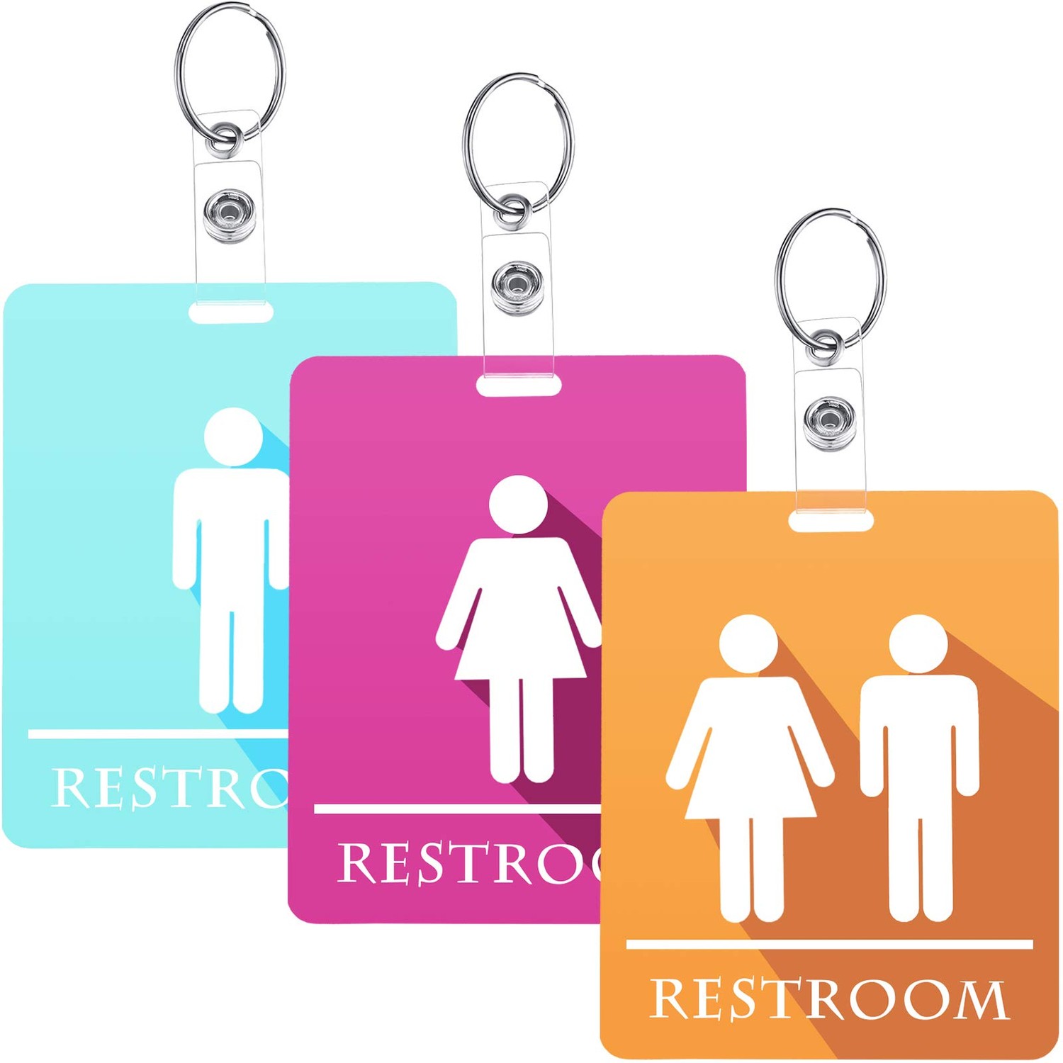 Outus Bathroom Pass Restroom Pass Keychain Restroom Keychain with Key ...