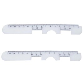 2Pcs White Pd Ruler Pupil Measurement Tool, Measuring Tool, Pupil Distance Meter Eye Ophthalmic, Distance Ruler, for Prescription Eyeglasses with Eye Care Tip