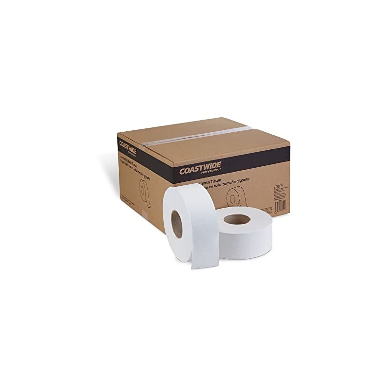 COASTWIDE 2-Ply Jumbo Bath Tissue, 1,000-Feet Per Roll, 12-Pack, White