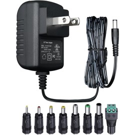 UL Listed 6V 1A 6ft AC Adapter with 8 Adapter Tips, AC 100V-240V to DC 6 Volt 1Amp DC Power Supply Adapter for Trash Can Doorbell Alarm Monitor Baby Swing Electronic Scale Radio Speaker 6V Power Cord