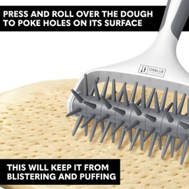 ORBLUE Pizza Dough Docker, Pastry Roller with Spikes Pizza Docking Tool for Home & Commercial Kitchen - Pizza Making Accessories That Prevent Dough from Blistering