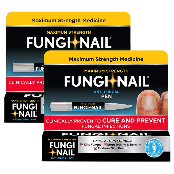 Fungi-Nail Pen Applicator Anti-Fungal Solution, Kills Fungus That Can Lead to Nail & Athlete’s Foot with Tolnaftate & Clinically Proven to Cure and Prevent Fungal Infections | 0.20 Fl Oz (Pack of 2)