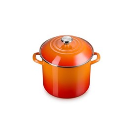 Le Creuset Enamel on Steel Traditional Stockpot, 10 qt., Flame with Stainless Steel Knob