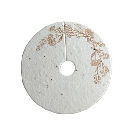 Of The Earth Handmade Paper - Wildflower Seed Paper Wine Glass Tag Shape - Customizable Options - Floral Wreath Variations - 3" Diameter - Set of 24 (Dainty Floral)