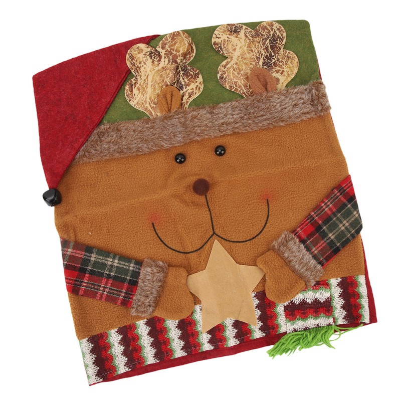 Xmas Dinner Chair Back Covers Easy To Install Soft Anti