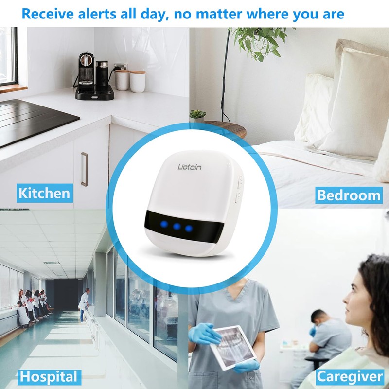 LIOTOIN Caregiver Pager Wireless Alert System - 2 Call Buttons,
