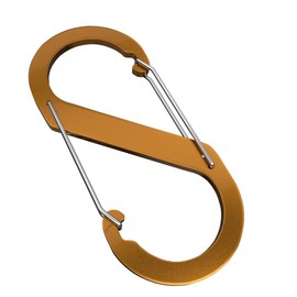 Aluminium S-Shaped Carabiner Hooks, 88mm x 40mm, Lightweight for Camping and Hiking Single unit (Gold 1)