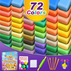 ESSENSON Air Dry Clay - 72 Colors Modeling Magic Clay, Best Gift for Boys & Girls Age 3-12 Year Old, DIY Molding Kids, with Sculpting Tools, Decoration Accessories, Kids Art Crafts