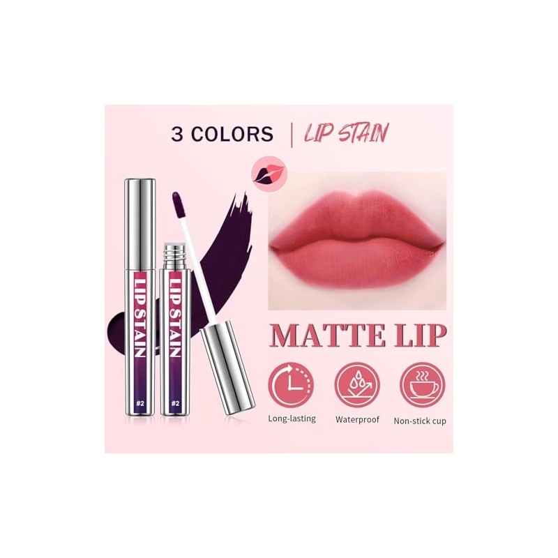3 unidades de tinte de labios despegable, tinte de labios