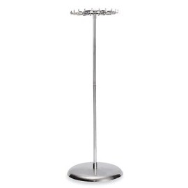 SSWBasics Revolving Belt, Scarf, and Tie Rack (Chrome) - Tie Organizer for Men