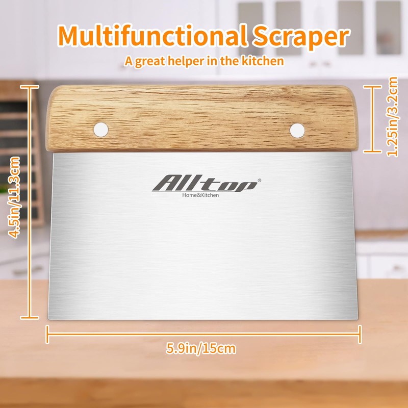 ALLTOP Dough Cutter – Premium Stainless Steel Food Scraper for