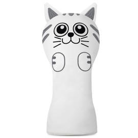Golf Kitty Head Cover Golf Club White Leather Headcovers Set Fits Driver Fairway Wood Hybrid Utility Putter Iron Wedge Headcover.