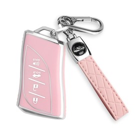 MILD EAST For Lexus Key Fob Cover Fit for 4 Buttons TPU Full Cover for Lexus ES350 ES300h UX200 LS500 LS500H LC500 LC500h (Pink)