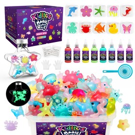 Kiditos  Magic Water Elf Toy Kit with Magic Gels, Molds - Imaginative Play, Christmas Gifts, Birthday Gifts, Party Favors, and Family-Friendly DIY STEM Projects:_8 Glow Colors