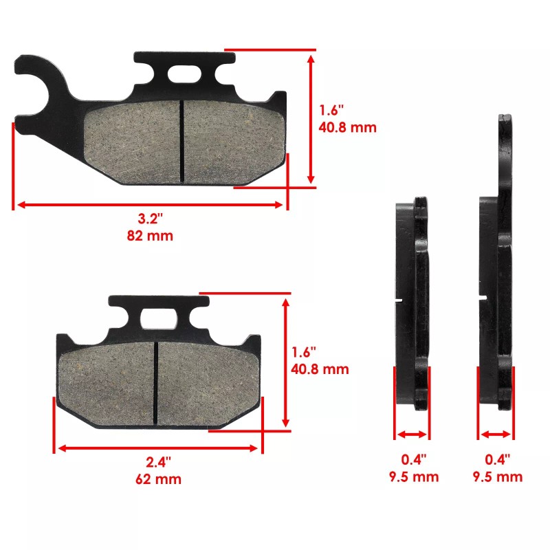 Caltric Front Rear Brake Pads for Can-Am Maverick 1000 1000R