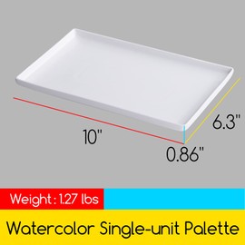 MEEDEN Ceramic Tray Palette, Ceramic Artist Paint Palette, Porcelain Mixing Tray for Watercolor Gouache Painting, Large Mixing Area White Rectangle Tray for Painting Large Artwork