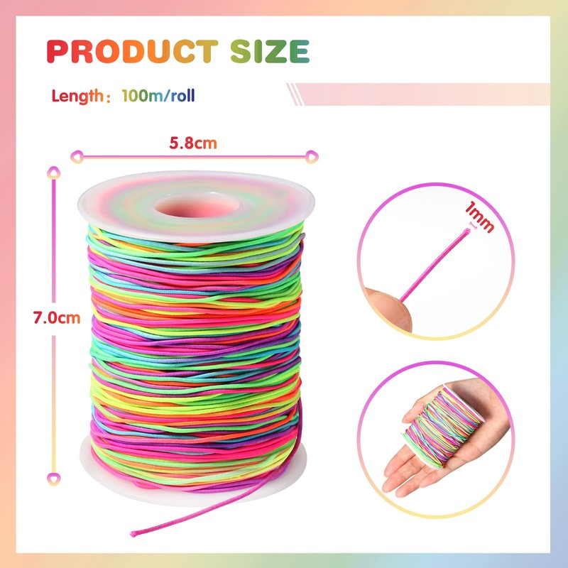 Diboniur Elastic String for Bracelet Making, 1 mm × 100