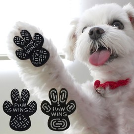 PAW WING PAW WING PAW Wing Grip Plus Slit Model (48 Pieces) Dog Shoes, Pet Socks, Paw Protection, Anti-Scratch, Slip Resistant, Foot Pads, Flooring Shoes (SSS Size, A-Line, Black, 48 Pieces)