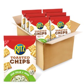 RITZ Toasted Chips Sour Cream and Onion Crackers, 6 - 8.1 oz Bags