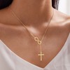 Cross Pendant Necklace for Women Sign 8 Lariat Necklace Faith