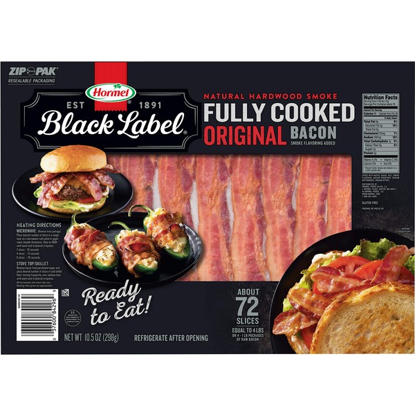 Hormel Black Label Fully Cooked Bacon,10.5 Ounce (Pack of 1)