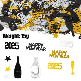 Confetti Confetti Decoration New Year's Eve Decoration 2025-15 g Glitter Gold Silver New Year's Eve Table Decoration Happy New Year Decoration 2025, New Year Decoration Confetti Decoration New Year's
