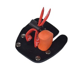 YLA Archery Finger Tabs Shooting Finger Guard Leather Protective Gears for Recurve Bow Shooter Left Handed RED