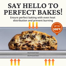 BRONYPRO BRONYPRO Non Stick Ceramic Baking Sheet Pan Set of 3, Natural Non Toxic Cookie Sheets for Baking - PFOA, PTFE Free, Heavy Duty Aluminized Steel Oven Trays for Cooking with Silicone Handles, Cream