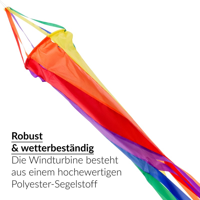 Wolkenstürmer® Windsock Size: 120 cm - Rainbow Wind Turbine -